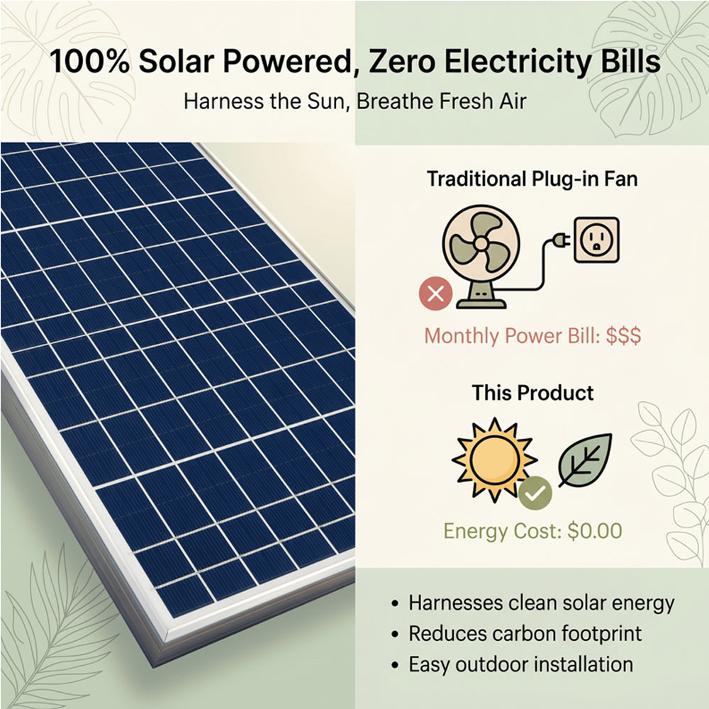 طقم تهوية مزدوج يعمل بالطاقة ا - مراجعة Solar Panel 200W وسعره